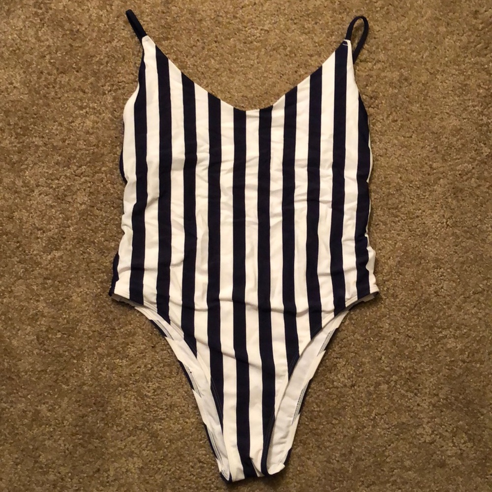 Aerie striped one piece swimsuit